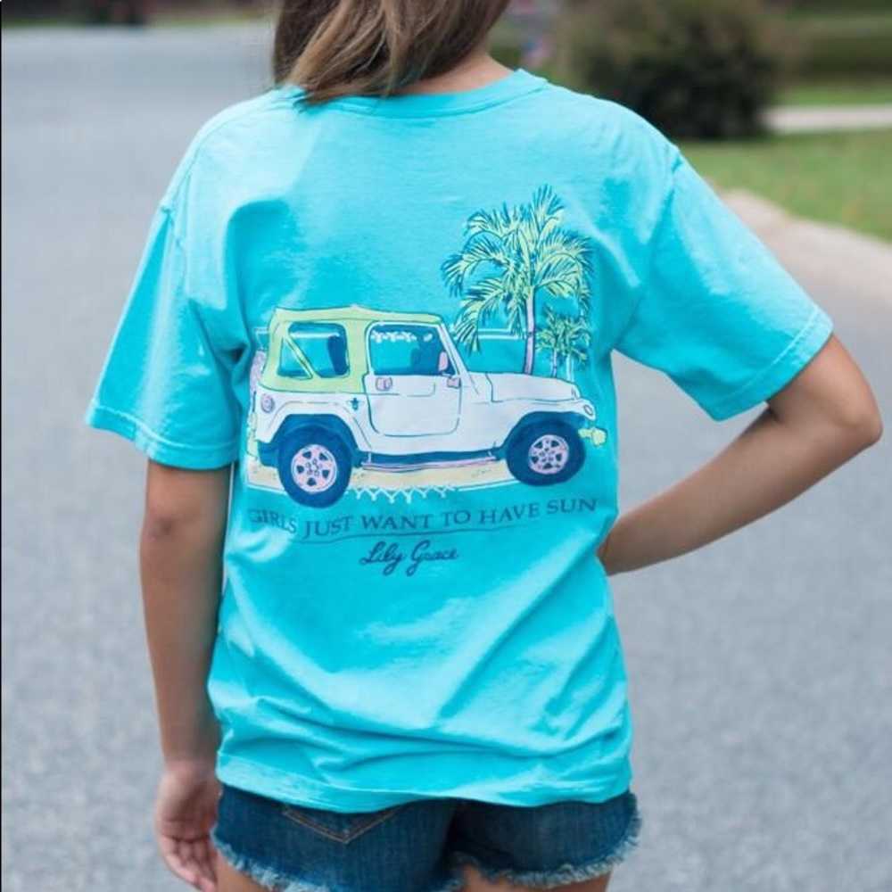 NWT Lily Grace Girls Just Want to Have Sun Tee